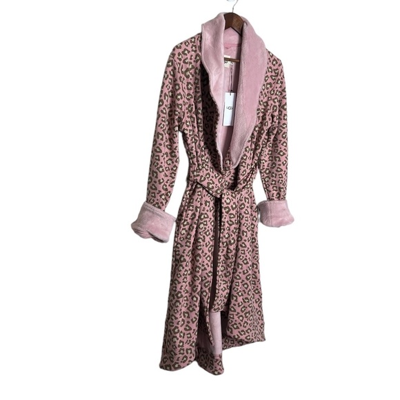 UGG Duffield II Double Knit Fleece Luxurious Pink Heather Robe - Picture 10 of 16